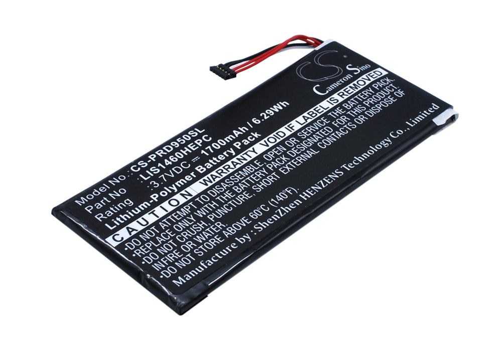 CS-PRD950SL : Battery for Sony PRS-950, PRS-950SC - Replaces Sony LIS1460HEPC, LIS1460HEPC(SY6), 1-853-020-11