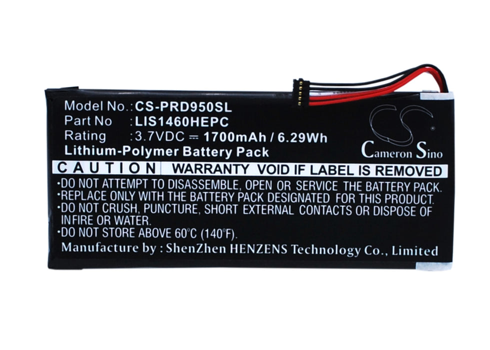 CS-PRD950SL : Battery for Sony PRS-950, PRS-950SC - Replaces Sony LIS1460HEPC, LIS1460HEPC(SY6), 1-853-020-11