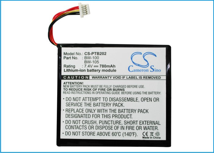 CS-PTB202 : Battery for Brother MW-100, MW-140BT portable printers internal battery, MW-140BT and others - Replaces Brother BW-100, BW-105