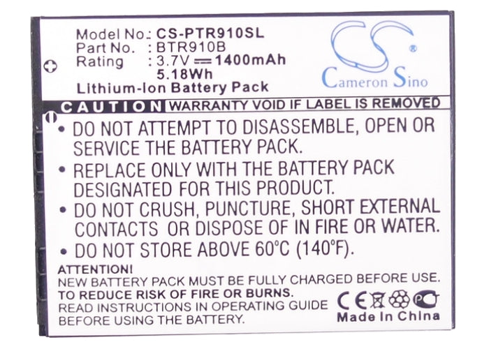 CS-PTR910SL : Battery for Pantech Marauder, Star Q, ADR910L and others - Replaces Pantech BTR910B