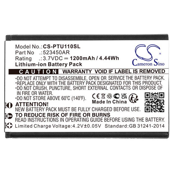 CS-PTU110SL : Battery for Panasonic KX-TU110, KX-TU110 EXB, KX-TU110 EXC and others - Replaces Panasonic 523450AR, 523450AR-E