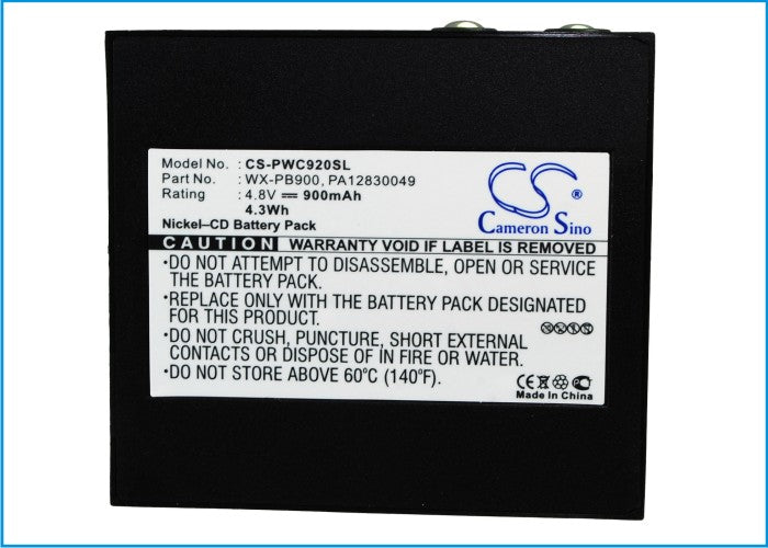 CS-PWC920SL : Battery for Panasonic WX-C1020, WX-C920, PB-900I - Replaces Panasonic WX-PB900, PA12830049