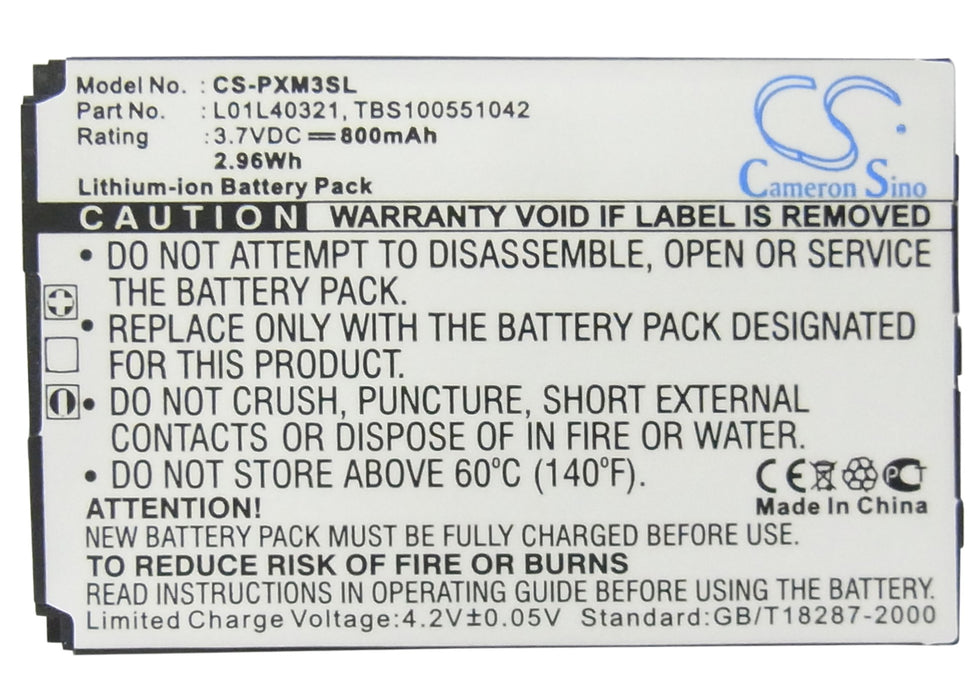 CS-PXM3SL : Battery for Sirius GEX-XMP3, XMP3i, XMP3H1 - Replaces Sirius XM-6900-0004-00, L01L40321, TBS100551042