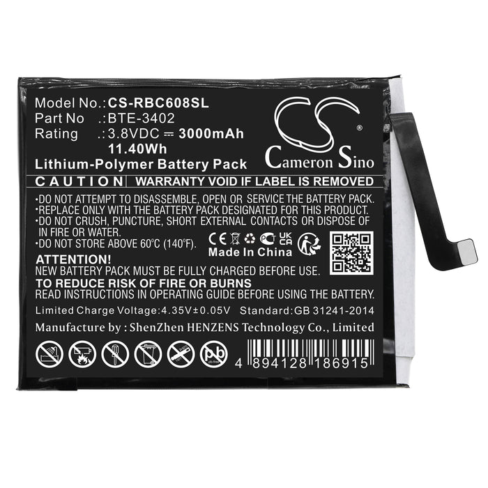 CS-RBC608SL : Battery for Orbic JOY, RC608L, ORB608LBVZPP and others - Replaces Orbic BTE-3402