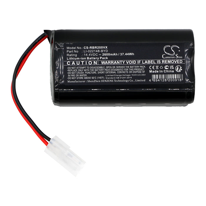 CS-RBR200VX : Battery for RobZone Roomy 2.0, Gold, Silver and others - Replaces RobZone LI-022148-BYD, BYD-F1, 4UR18650A-26 and others