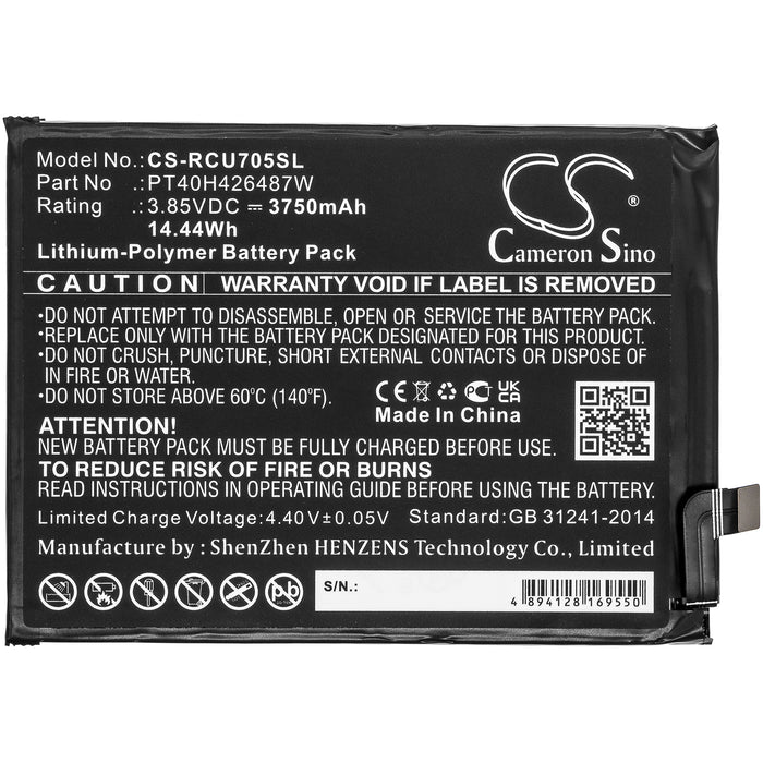 CS-RCU705SL : Battery for Cricket Ovation, U705AC - Replaces AT&T PT40H426487W