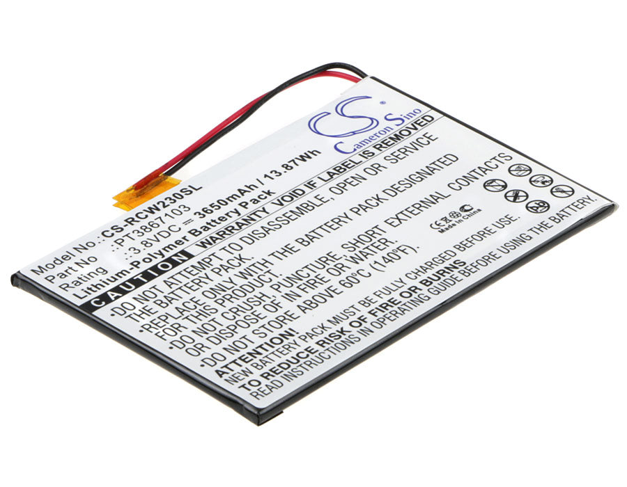 CS-RCW230SL : Battery for RCA RCT6272W23, 7" - Replaces RCA PT3867103