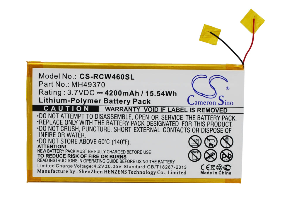 CS-RCW460SL : Battery for RCA RCT6203W46, 10", RCT6203W46 10" - Replaces RCA MH49370