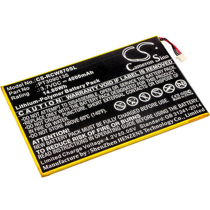 CS-RCW870SL : Battery for RCA Galileo Pro 11.5", RCT6513W87, Viking Pro 10 and others - Replaces RCA PT3090135