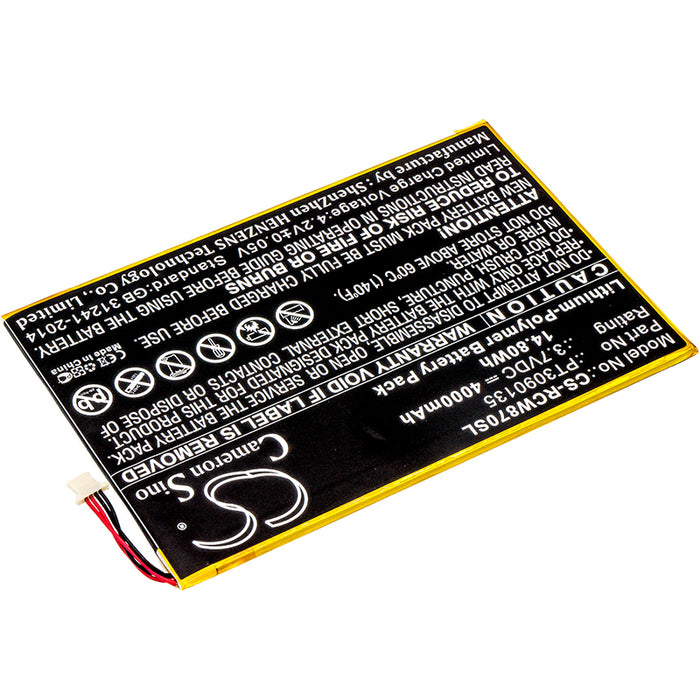 CS-RCW870SL : Battery for RCA Galileo Pro 11.5", RCT6513W87, Viking Pro 10 and others - Replaces RCA PT3090135