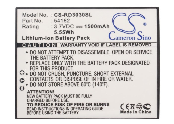 CS-RD3030SL : Battery for RCA Lyra X3000, Lyra X3030 - Replaces RCA 54182