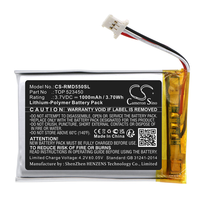 CS-RMD550SL : Battery for RAND MCNALLY TND-550, TND-540 - Replaces RAND MCNALLY TOP 523450