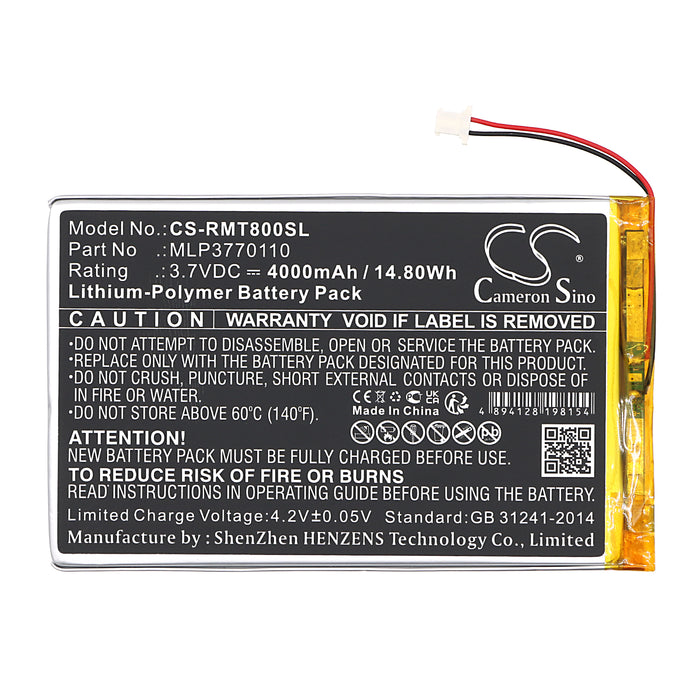 CS-RMT800SL : Battery for RAND McNally TND-T80B, TND-T80A - Replaces RAND McNally MLP3770110