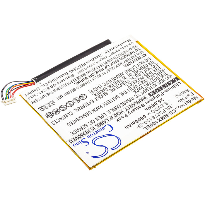 CS-RMX100SL : Battery for Verizon Ellipsis 10, QTAIR7, Ellipsis 10 XLTE and others - Replaces Verizon MLP3276120-2P