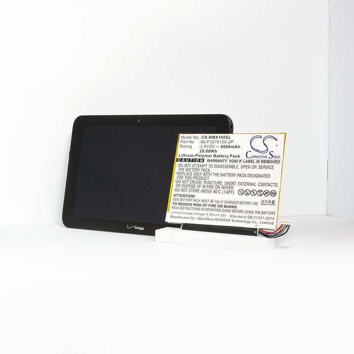 CS-RMX100SL : Battery for Verizon Ellipsis 10, QTAIR7, Ellipsis 10 XLTE and others - Replaces Verizon MLP3276120-2P