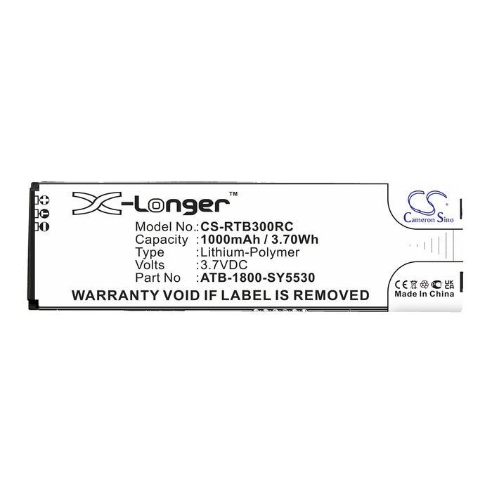 CS-RTB300RC : Battery for RTI T2i, T2X, T3X and others - Replaces RTI ATB-1800-SY5530, ATB-900-SY5531, 40-210742-20