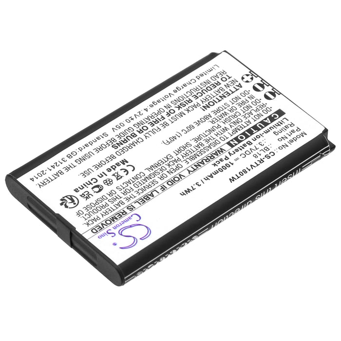 CS-RTV180TW : Battery for Retevis RT18, RT618 - Replaces Retevis BL18