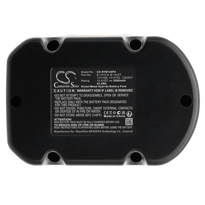 CS-RYB144PX : Battery for Ryobi CBI1442D, CDL1441P, CID1442P and others - Replaces Ryobi B-1415-S, B-1442T, 1311166 and others