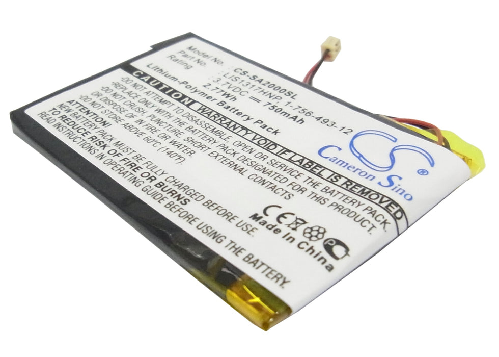 CS-SA2000SL : Battery for Sony NW-A2000, NW-HD3 - Replaces Sony LIS1317HNP, 1-756-493-12, 5427B