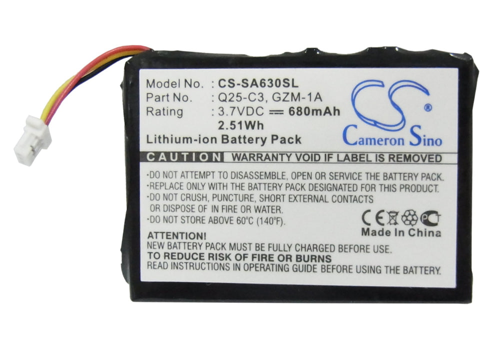 CS-SA630SL : Battery for Philips GoGear HDD6330 30GB - Replaces Philips Q25-C3, GZM-1A