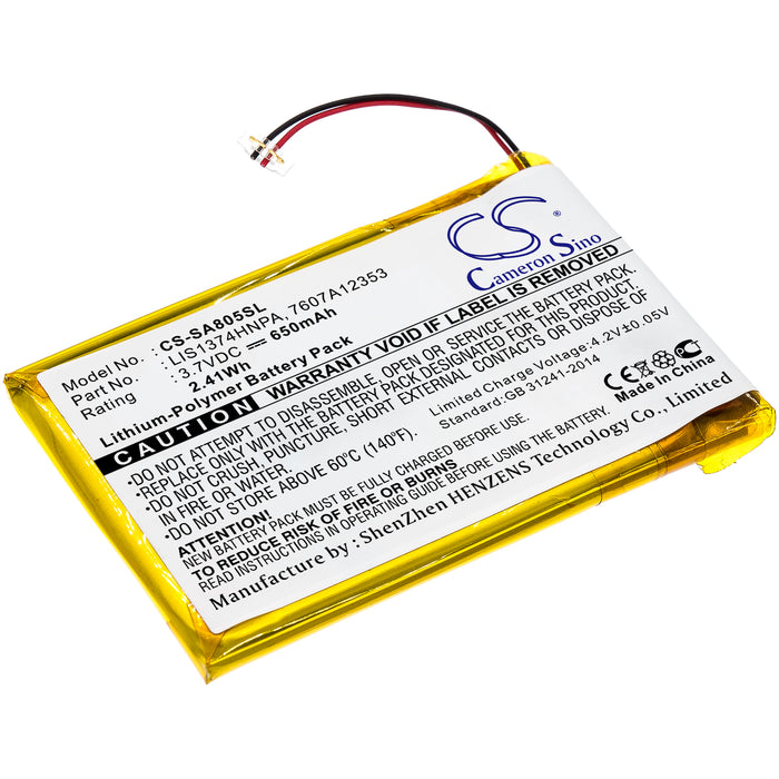 CS-SA805SL : Battery for Sony NWZ-A801, NW-A805, NW-A805B and others - Replaces Sony 1-756-702-11, LIS1374HNPA, 7607A12353