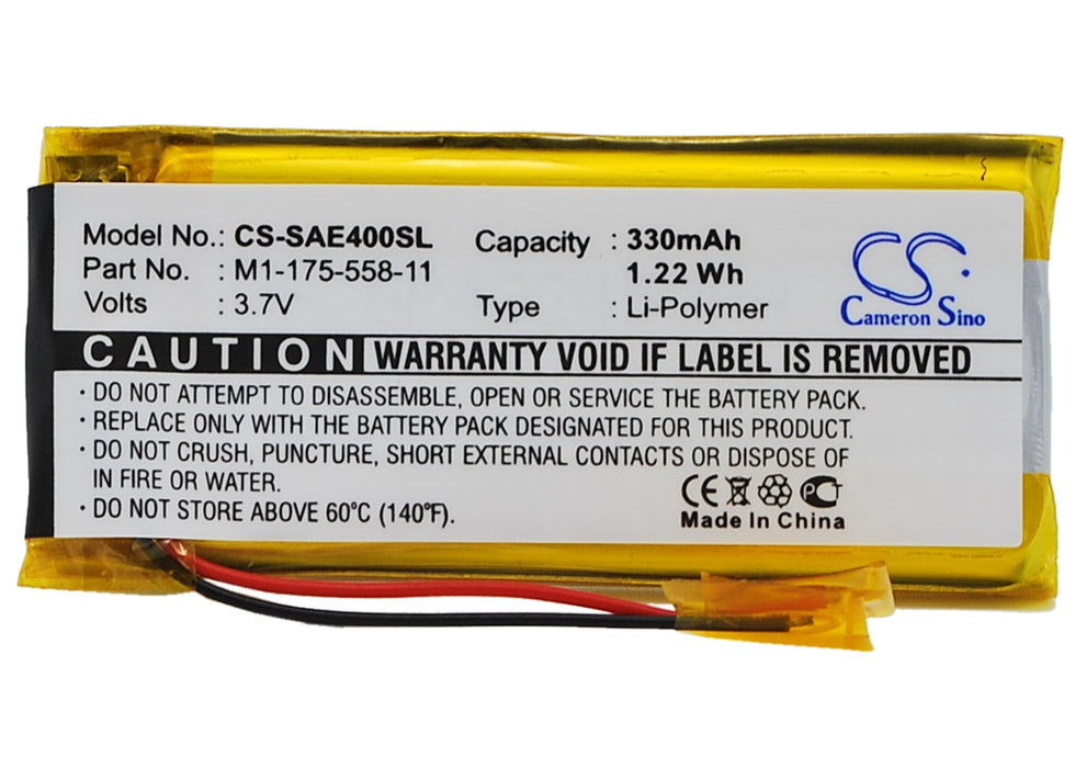 CS-SAE400SL : Battery for Sony NW-E403, NW-E405, NW-E407 and others - Replaces Sony 1-175-558-11, MR11-2788