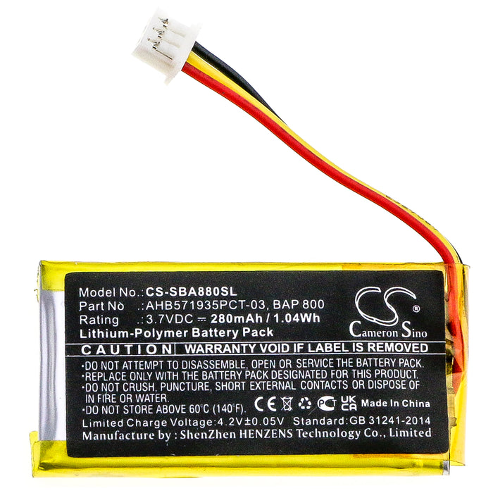 CS-SBA880SL : Battery for Sennheiser Flex 5000, Set 880, RS 5000 and others - Replaces Sennheiser AHB571935PCT-03, BAP 800, CP-SN800