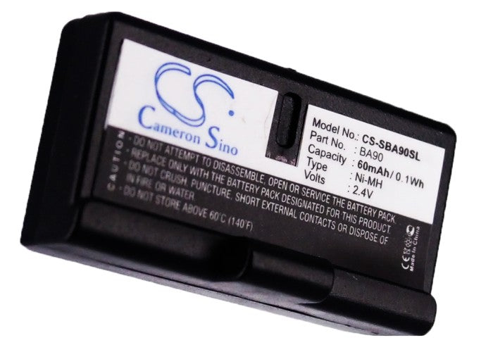 CS-SBA90SL : Battery for Sennheiser RI100-A/RI100-J, HDI92-P, H200 HDI452-P and others - Replaces Sennheiser BA90, E90, E180