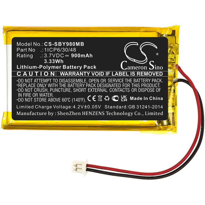 CS-SBY980MB : Battery for Sanitas SBY 98 - Replaces Sanitas 1ICP6/30/48