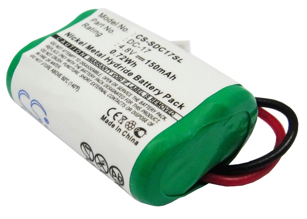 BP-SDC17SL: 4.8v 150mAh NiMH battery, replaces Dogtra SDT00-11907 , Kinetic MH120AAAL4GC, Sportdog DC-17