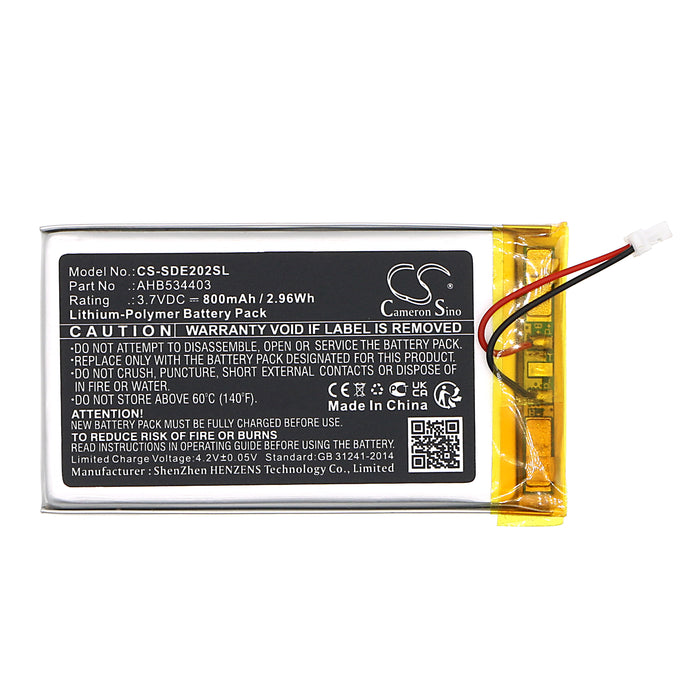 CS-SDE202SL : Battery for Sennheiser HDE2020-II, HDE 2020-II, HDE 2020-D and others - Replaces Sennheiser AHB534403