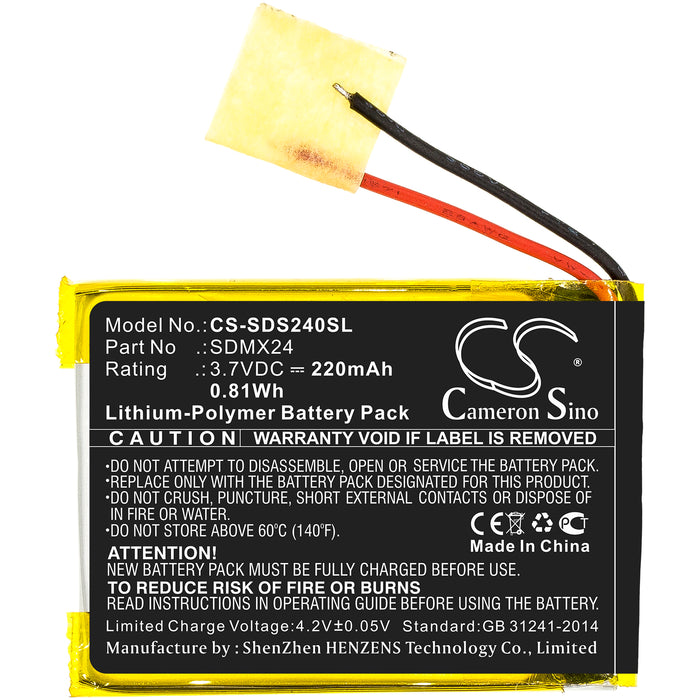 CS-SDS240SL : Battery for SanDisk Sansa Clip Sport - Replaces SanDisk SDMX24