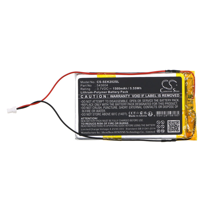 CS-SEK202SL : Battery for Sennheiser EK2020, EK 2020-D-II Receiver - Replaces Sennheiser 543604, 19082102-1