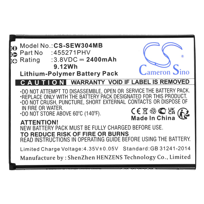 CS-SEW304MB : Battery for Samsung BrightVIEW, SEW-3043W, SEW-3043WP and others - Replaces Samsung 455271PHV