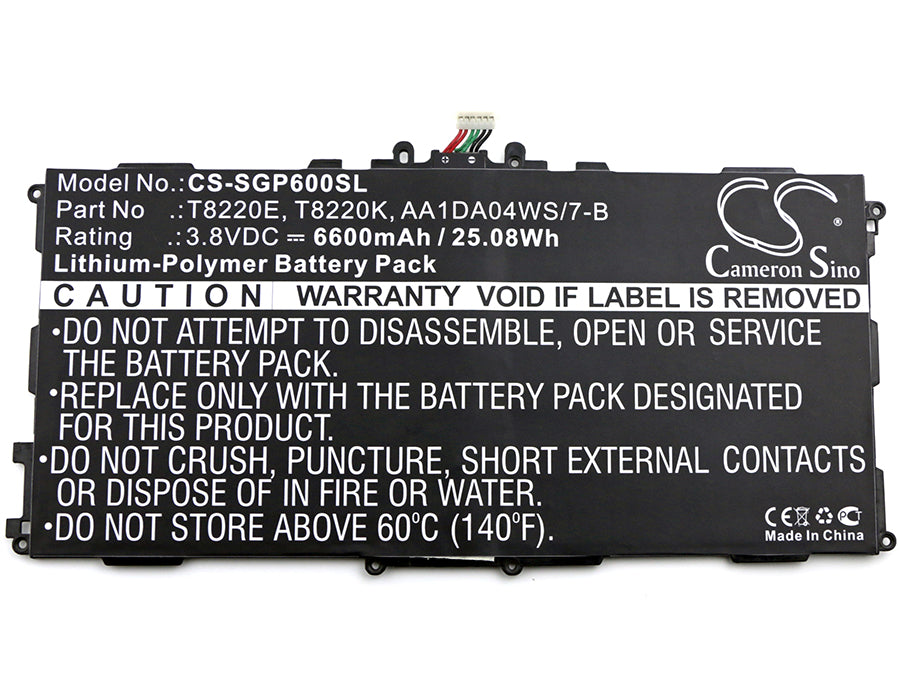 CS-SGP600SL : Battery for Samsung SM-P600, SM-P601, Galaxy Note 10.1 and others - Replaces Samsung AA1DA04WS/7-B, T8220E, AA1DA2WS/7-B and others