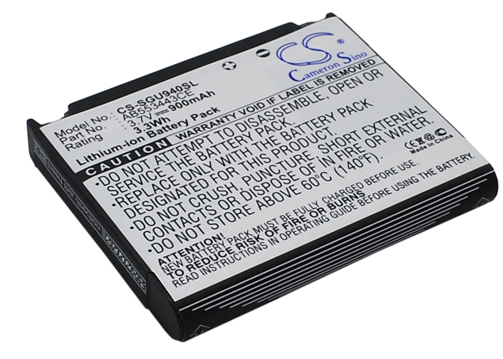 CS-SGU940SL : Battery for Samsung SGH-U940, Glyde U940 - Replaces Samsung AB603443EZBSTD, AB603443EZ