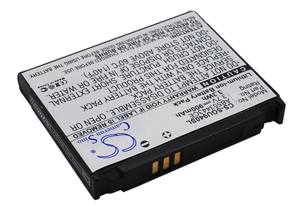 CS-SGU940SL : Battery for Samsung SGH-U940, Glyde U940 - Replaces Samsung AB603443EZBSTD, AB603443EZ