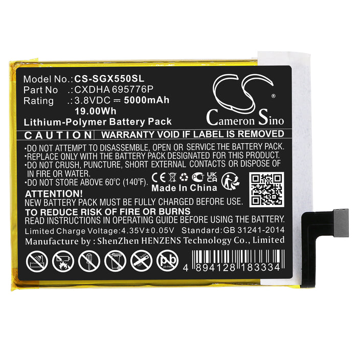 CS-SGX550SL : Battery for SkyGolf SkyCaddie SX550 - Replaces SkyGolf CXDHA 695776P