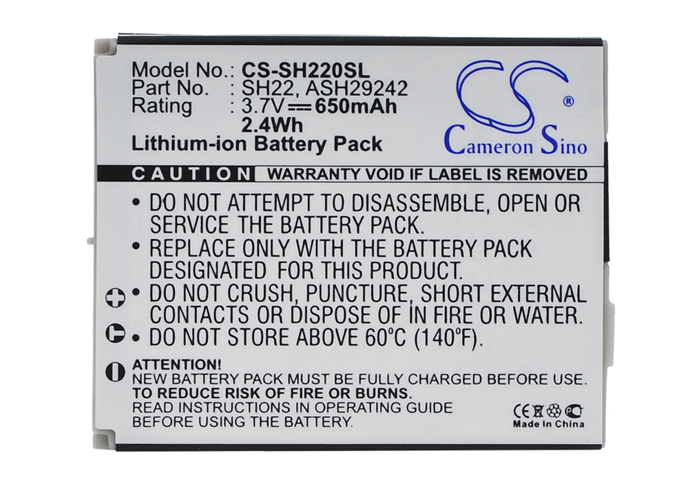 CS-SH220SL : Battery for Sharp SH-06A, SH-07A - Replaces Sharp SH22, ASH29242