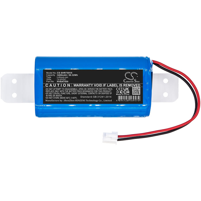 CS-SHR750VX : Battery for Shark ION Robot Vacuum R71, ION Robot Vacuum R72, ION Robot Vacuum R75 and others - Replaces Shark RVBAT850, RVBAT850A, RVBAT85003 and others