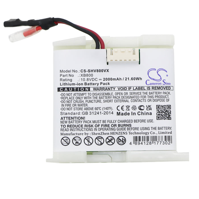 CS-SHV800VX : Battery for Shark LV800, LV801, LV801C - Replaces Shark XB800