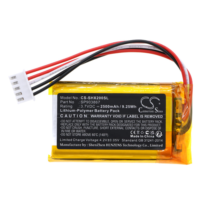 CS-SHX200SL : Battery for Sony SRS-XE200 - Replaces Sony SP903867