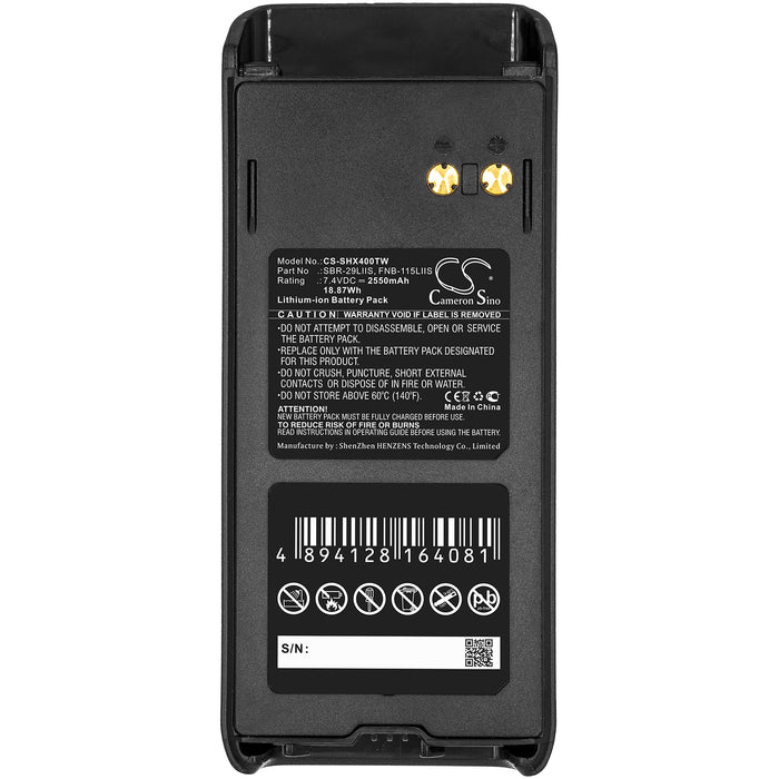 CS-SHX400TW : Battery for Standard Horizon HX400IS - Replaces Standard Horizon SBR-29LIIS, FNB-115LIIS