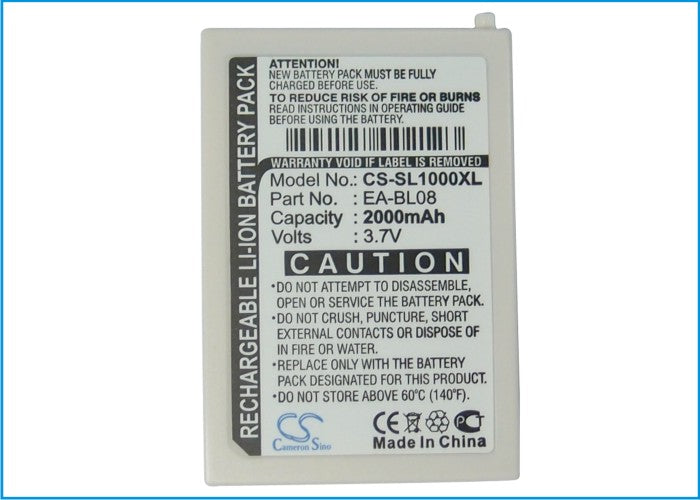 CS-SL1000XL : Battery for Sharp Zaurus SL-C1000, Zaurus SL-C3000, Zaurus SL-C3100 - Replaces Sharp EA-BL08