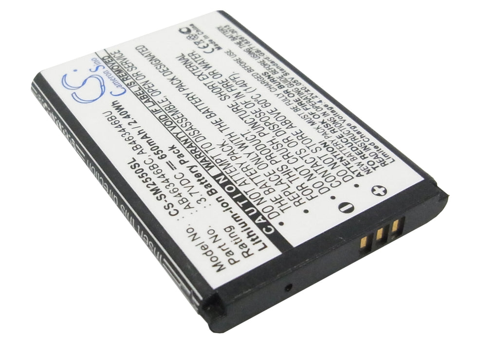 CS-SM2550SL : Battery for Samsung GT-E2520, GT-M2510, GT-E1150 and others - Replaces Samsung AB463446BC, AB463446BU