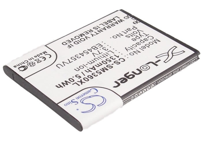 CS-SM5360XL : Battery for Samsung GT-S5360, Galaxy Y, GT-S5380 and others - Replaces Samsung EB454357VU, EB454357VA