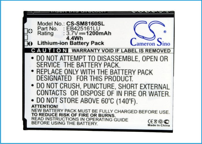 CS-SM8160SL : Battery for Samsung Galaxy Ace 2, GT-I8160, GT-I8160P and others - Replaces Samsung EB425161LU, EB425161LA