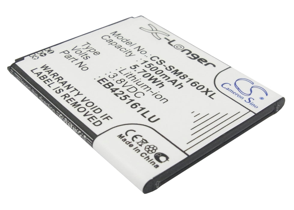 CS-SM8160XL : Battery for Samsung Galaxy Ace 2, GT-I8160, GT-I8160P and others - Replaces Samsung EB425161LU, EB425161LA