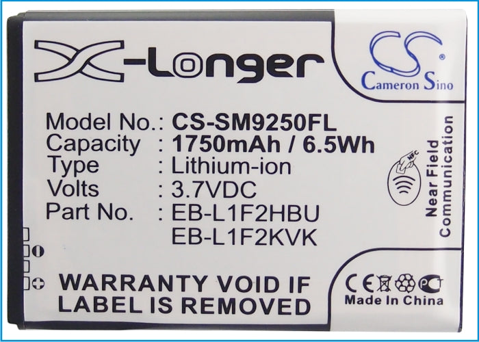 CS-SM9250FL : Battery for Samsung GT-i9250, Nexus Prime, Galaxy Nexus - Replaces Samsung EB-L1F2HBU, EB-L1F2HVU, EB-L1F2KVK