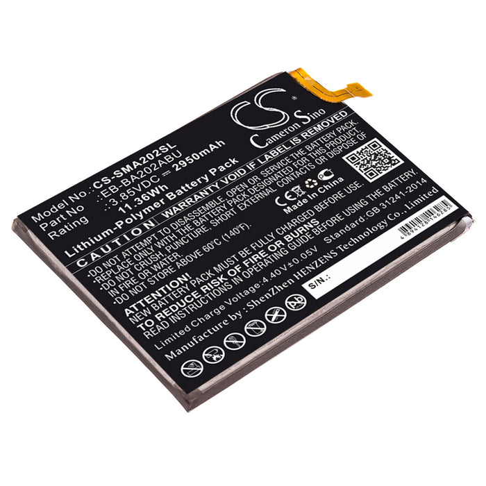 CS-SMA202SL : Battery for Samsung Galaxy A20e, SM-A202, SM-A202F/DS and others - Replaces Samsung EB-BA202ABU, GH82-20188A